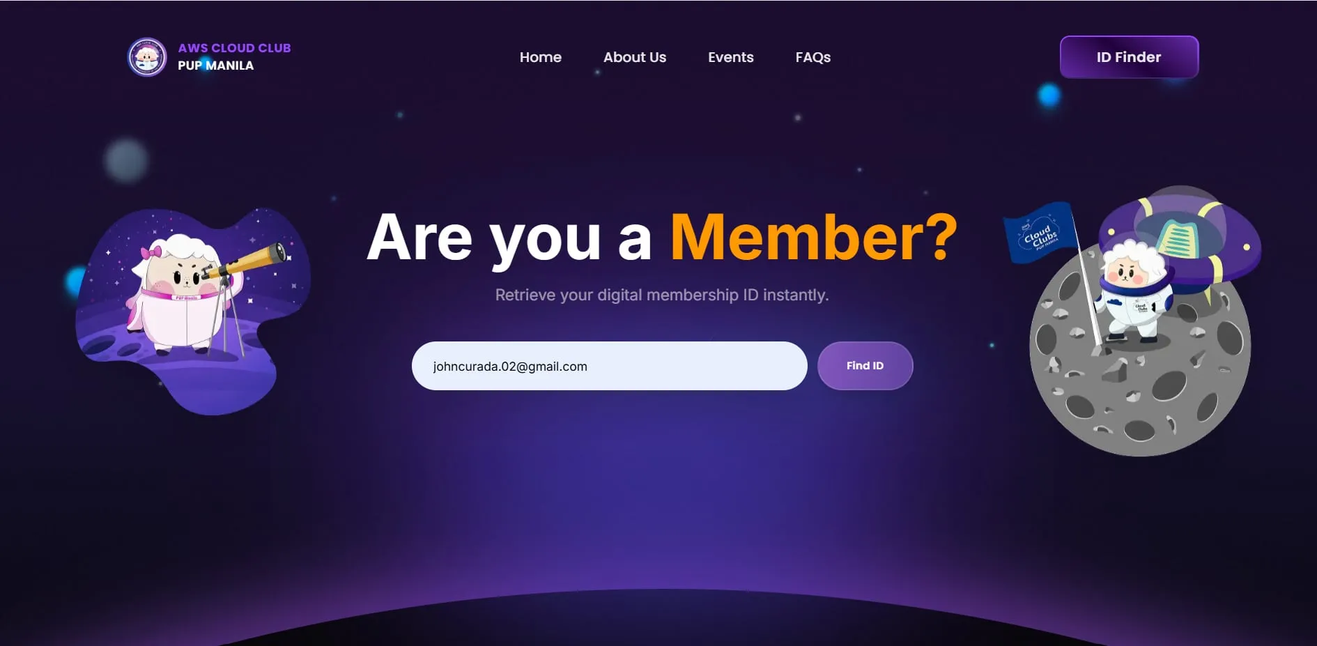 AWS Student Builder Group PUP Official Website — view 1