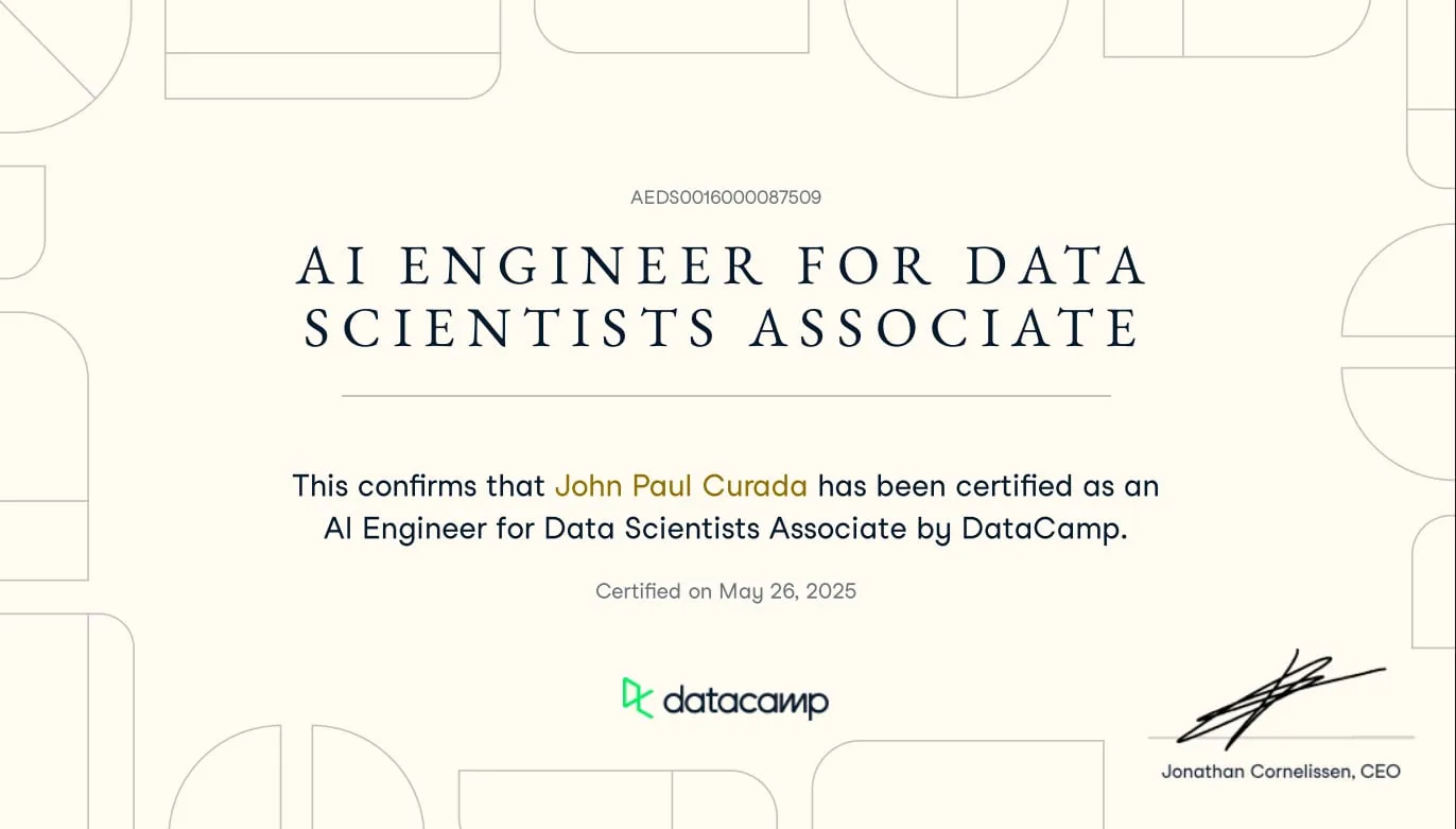 DataCamp Certified AI Engineer for Data Scientists Associate